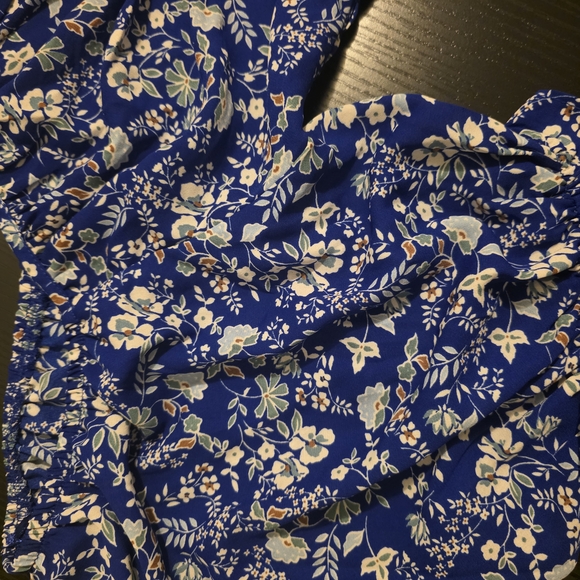 Sienna Sky Blue and Cream Puff Sleeve Blouse - Picture 2 of 7